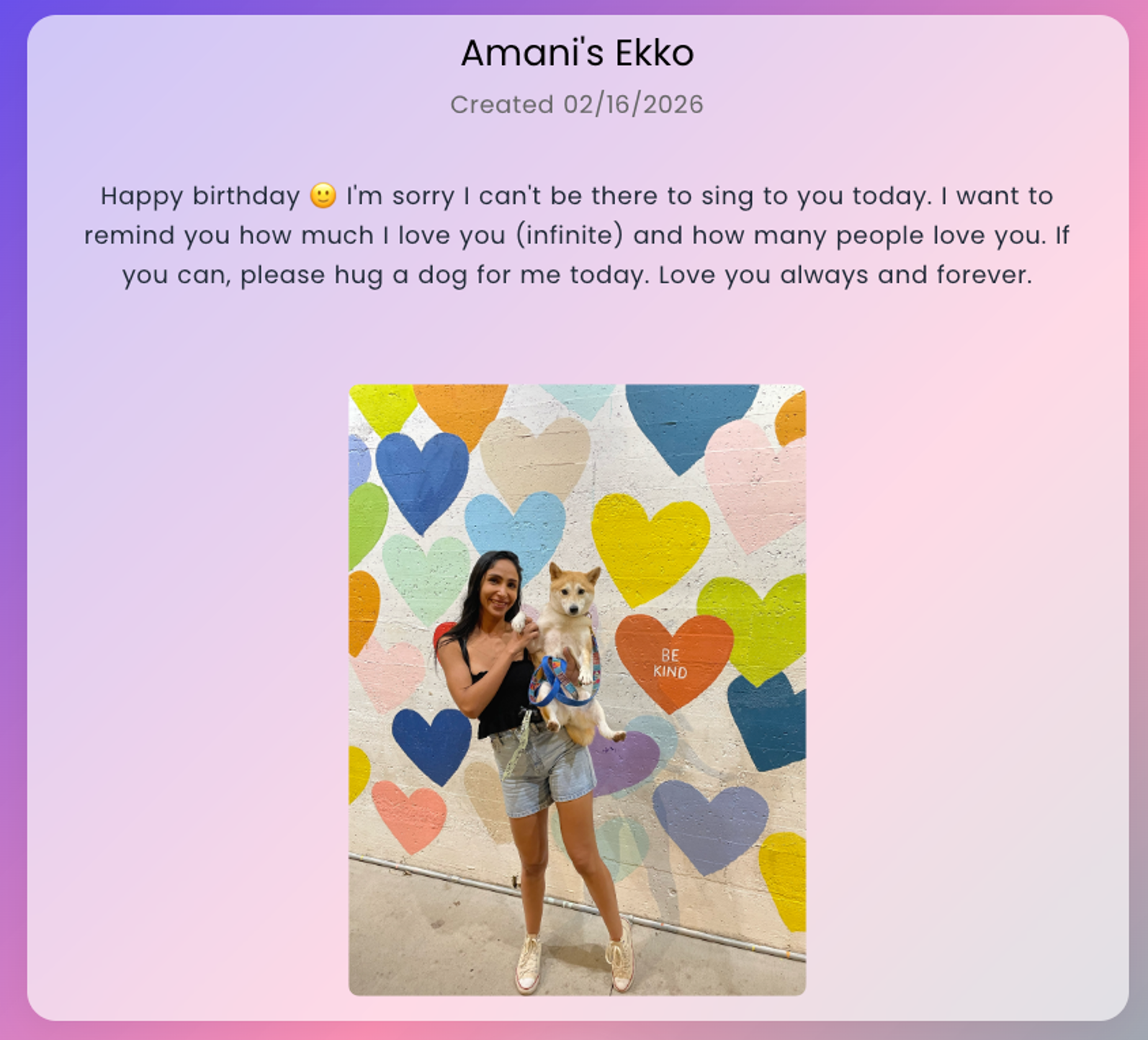 Ideas for loved ones